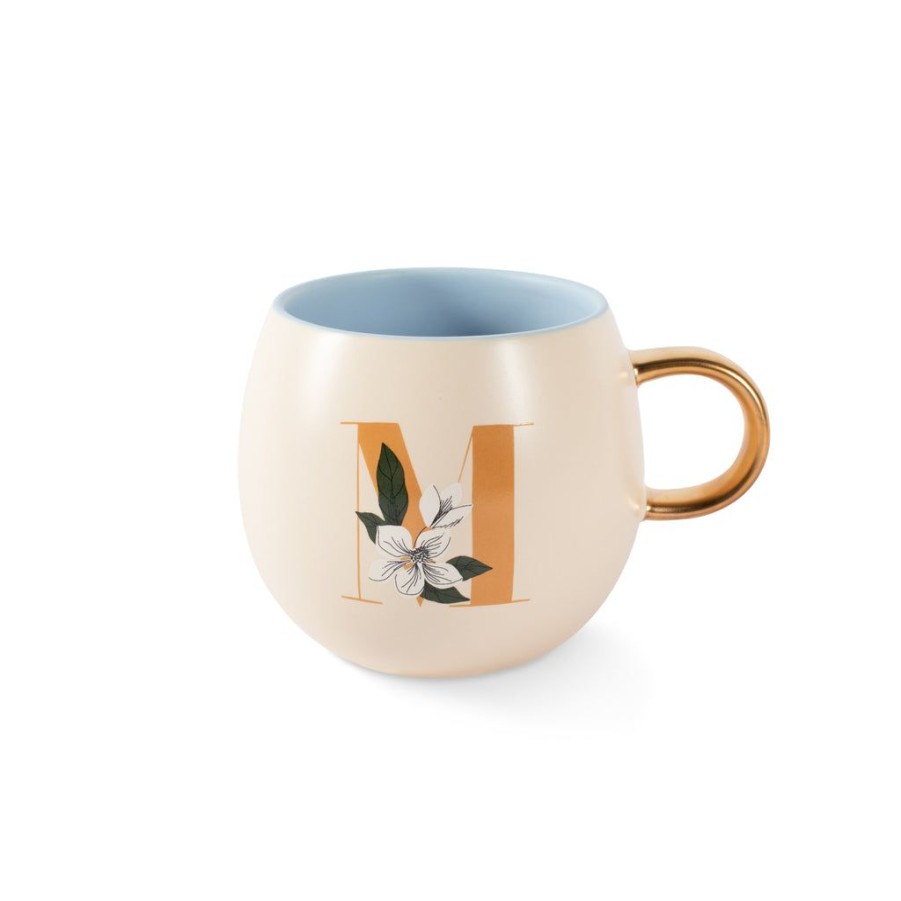 Products Fringe Studio | Dm Monogram Floral "M" Round Mug