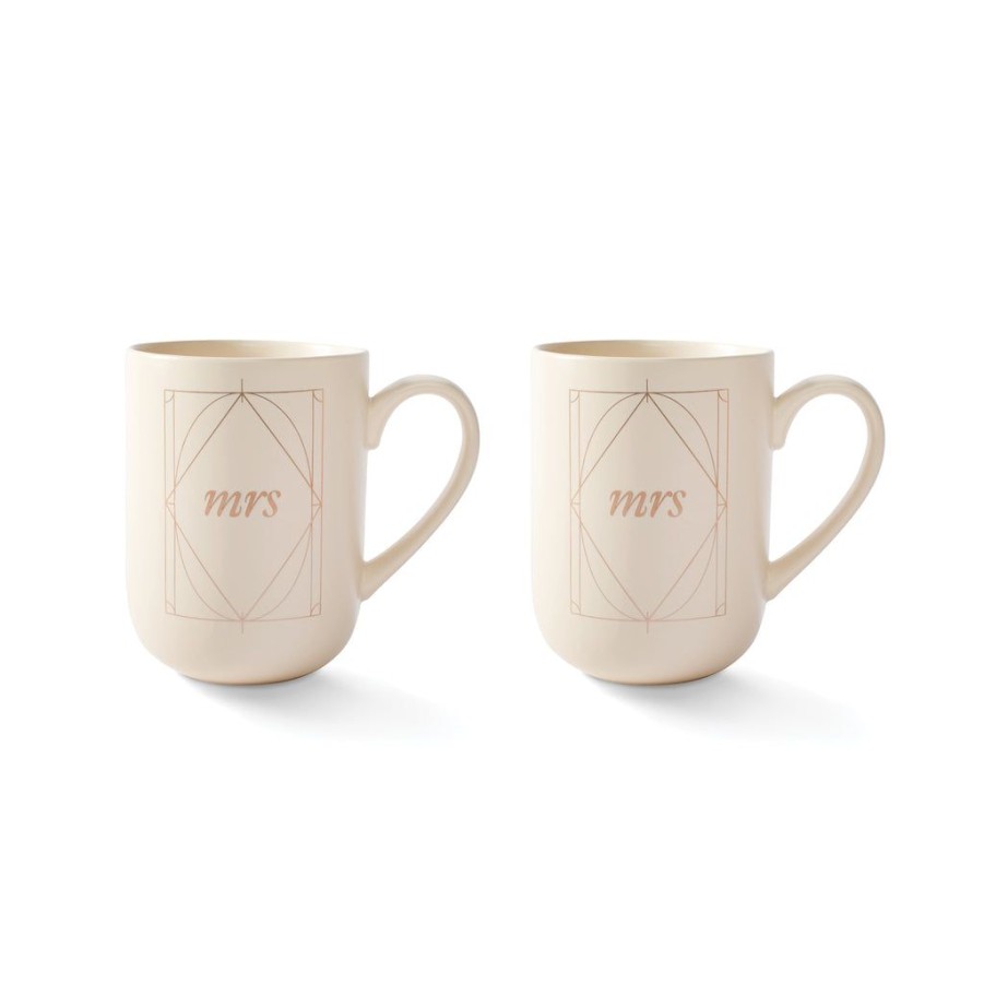 Products Fringe Studio | Geo Mrs & Mrs Mug Set