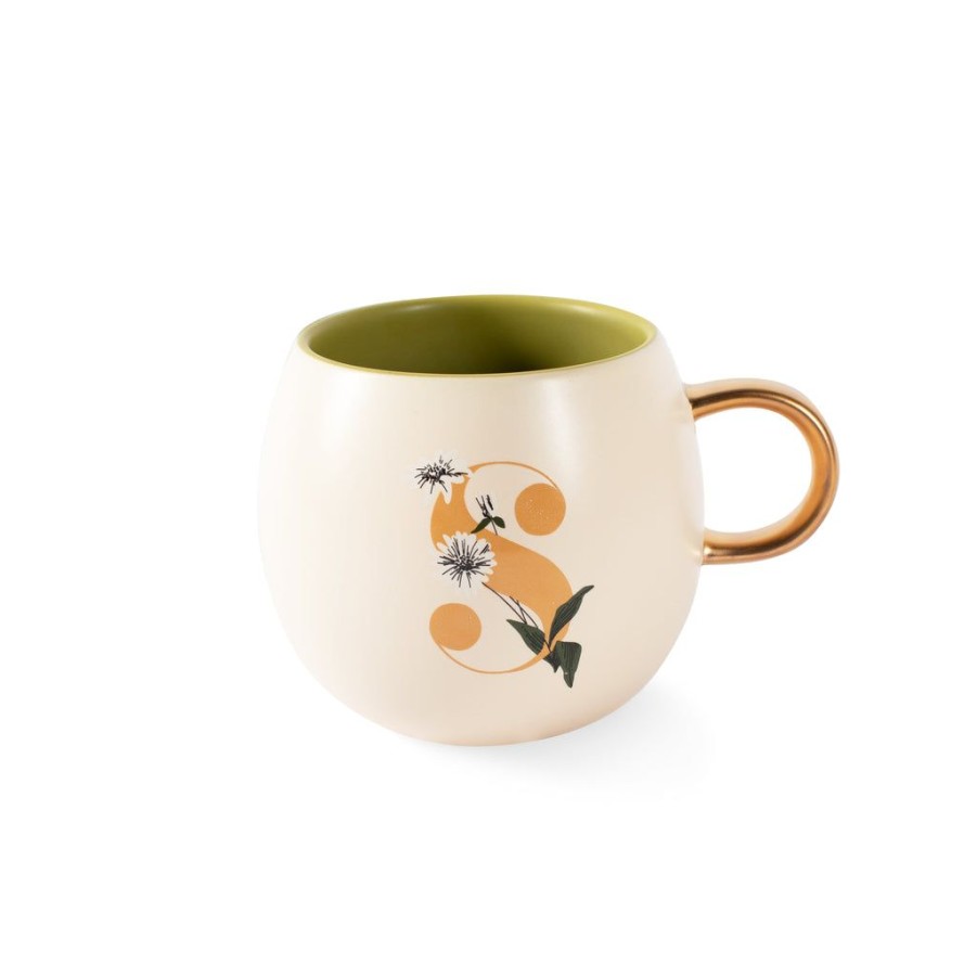 Products Fringe Studio | Dm Monogram Floral "S" Round Mug