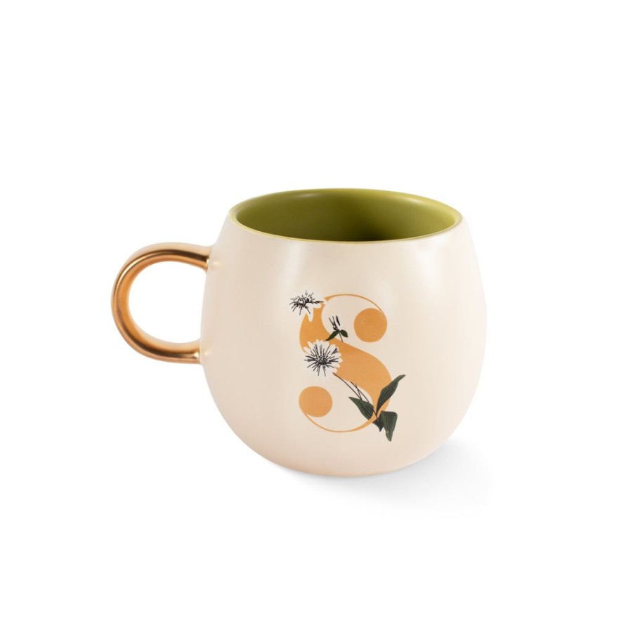 Products Fringe Studio | Dm Monogram Floral "S" Round Mug