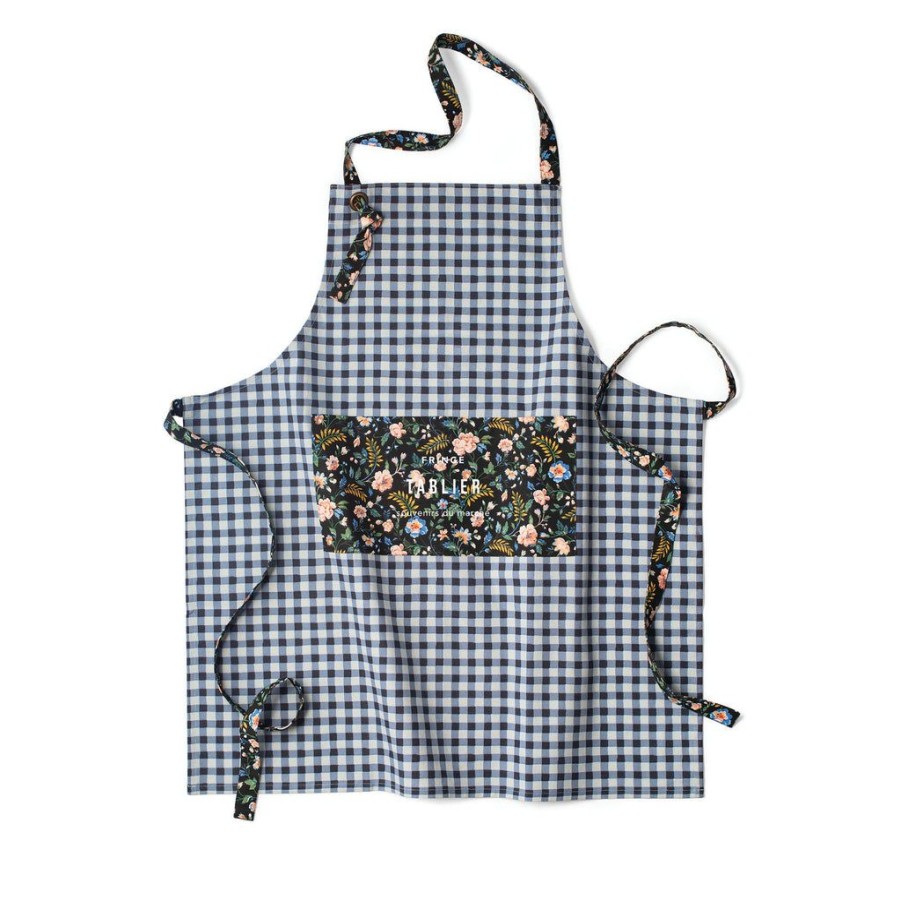 Products Fringe Studio | Memento Gingham Blue Apron