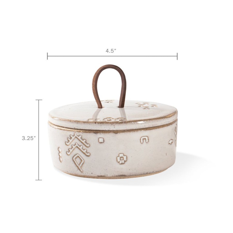 Products Fringe Studio | Marks White Artisan Oval Trinket Box