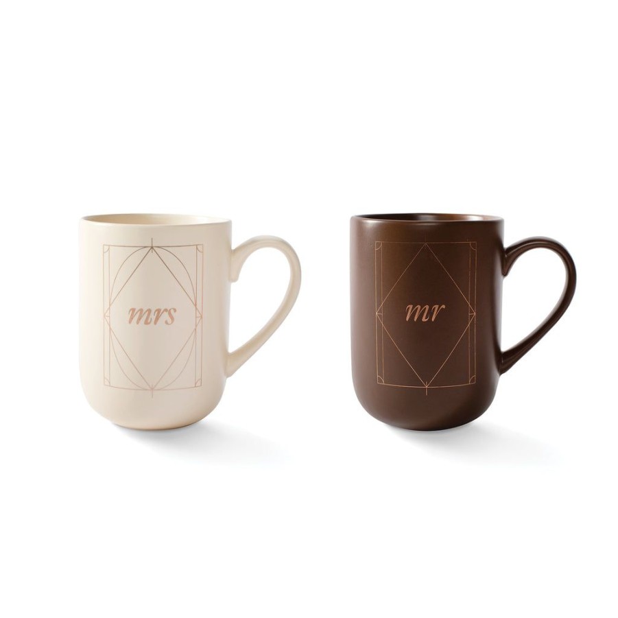 Products Fringe Studio | Geo Mr & Mrs Mug Set