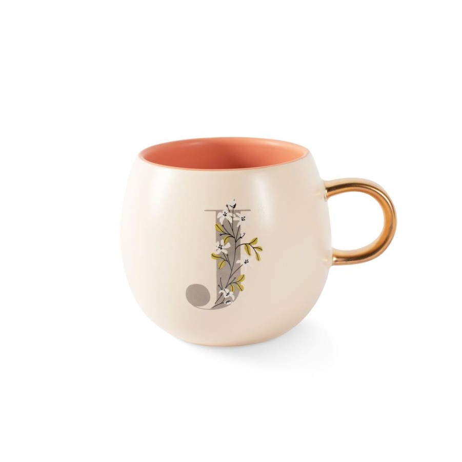 Products Fringe Studio | Dm Monogram Floral "J" Round Mug