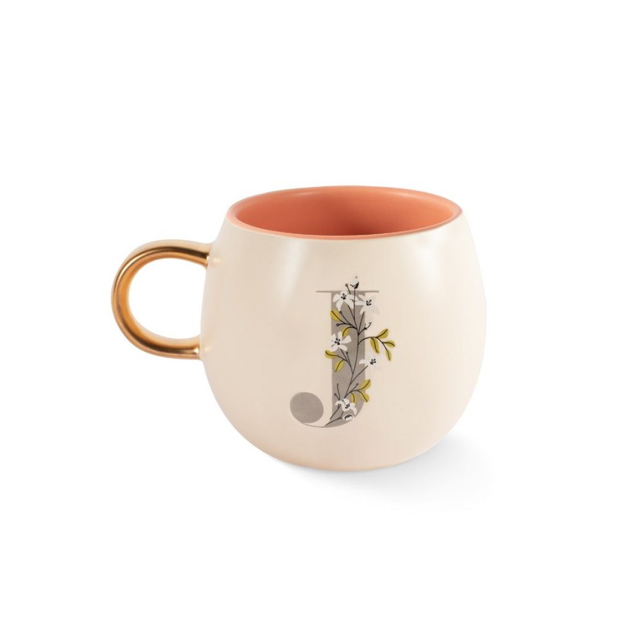 Products Fringe Studio | Dm Monogram Floral "J" Round Mug