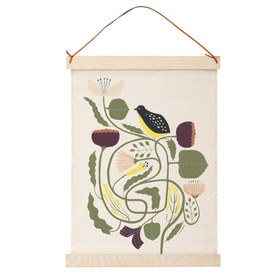 Products Fringe Studio | Linny Bird Canvas Wall Hanging