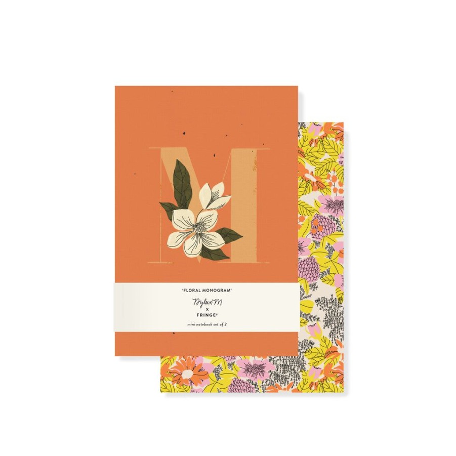 Products Fringe Studio | Dm Monogram Floral "M" Mini Journal Set